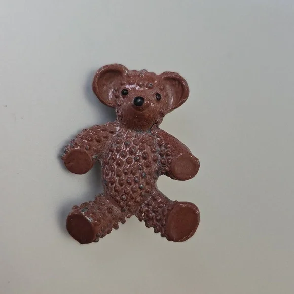 Vintage Brown Teddy Bear Figural Brooch - Picture 5 of 8